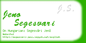 jeno segesvari business card