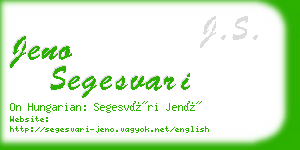 jeno segesvari business card